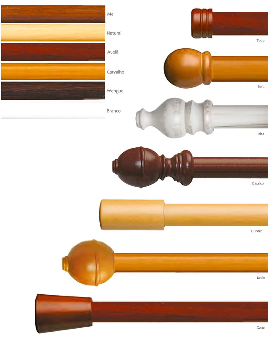 Madeira Ø35, Ø30 e Ø20mm